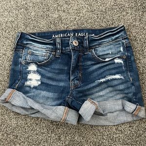 American Eagle denim shorts, size 0
